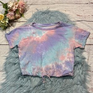 Born Primitive Cropped Cinched Cotton Candy Tie Dye Top